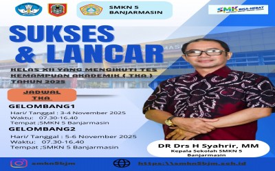 SMKN 5 Banjarmasin Sukses Menyelenggarakan Tes Kompetensi Akademik bagi 715 Siswa Kelas XII Tahun 2025